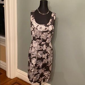 Ann Taylor Floral Sheath Sleeveless Silk Dress